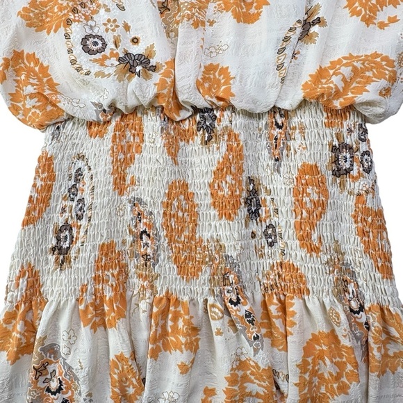 Anthropologie Bishop + Young Marmot Mini Dress Size S Paisley Smocked Waist - Picture 7 of 13